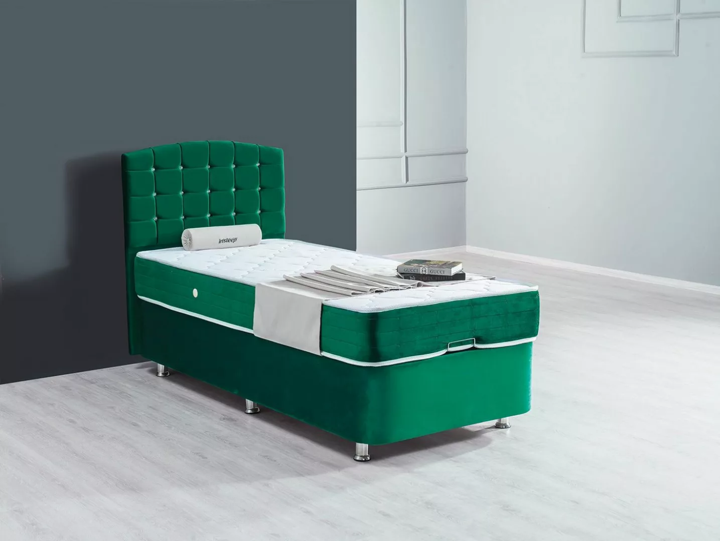 Villa Möbel Boxspringbett LANFE (Bett Set, Bettset), Bettkasten mit XXL Sta günstig online kaufen