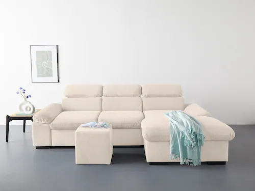 COTTA Ecksofa "Lola L-Form", (Set, mit Hocker), mit Hocker & Kopfteilfunkti günstig online kaufen