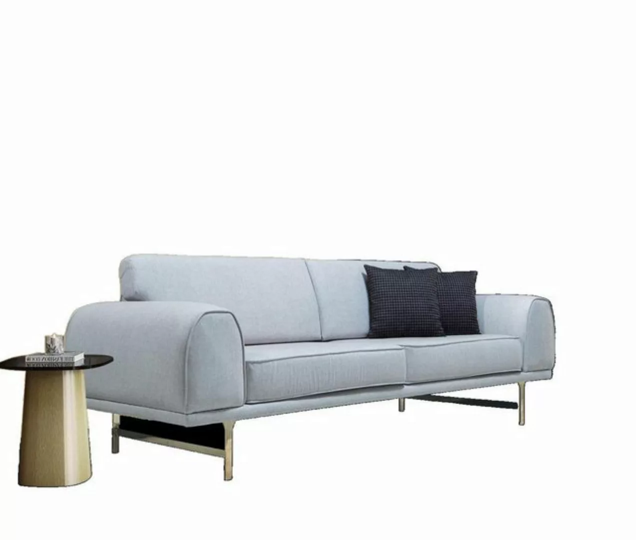 JVmoebel Sofa Grauer Moderner 3-Sitzer Designer Wohnzimmer Luxus Polstersof günstig online kaufen