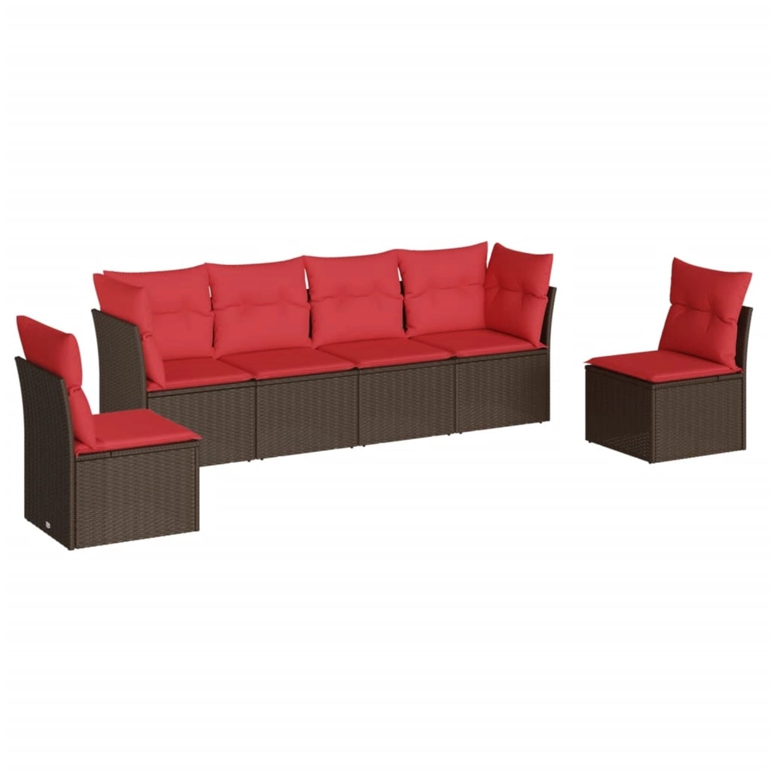 vidaXL 6-Tlg Garten-Sofagarnitur mit Kissen Braun Poly Rattan 3217374 günstig online kaufen