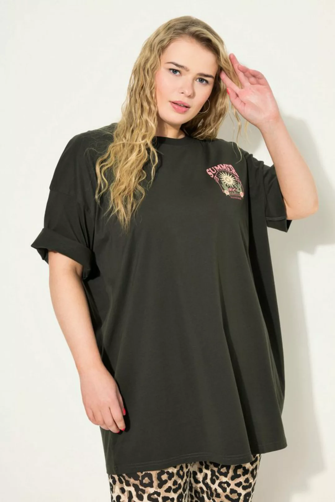 Studio Untold Rundhalsshirt Oversized-Shirt Rücken-Print Rundhals Halbarm günstig online kaufen