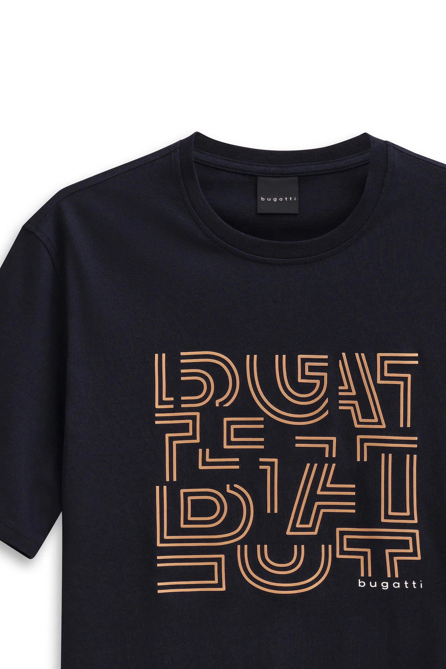 bugatti T-Shirt "Modern Fit", mit Logo-Print und Rundhals aus Baumwolle günstig online kaufen