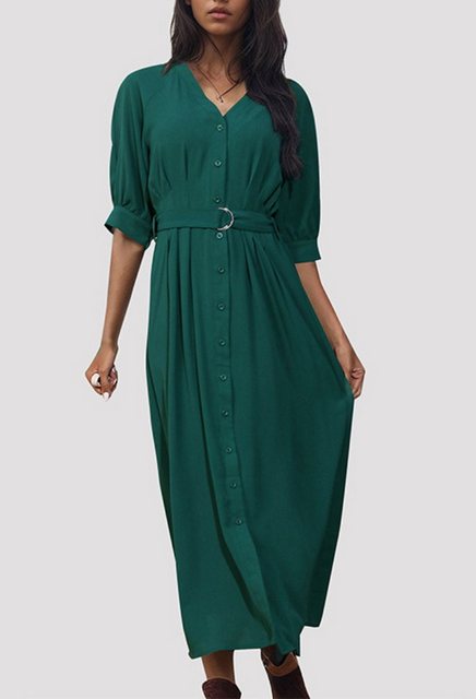 SEGUEN Strandkleid Grünes Sommerkleid für Damen mit mittellangen Ärmeln und günstig online kaufen