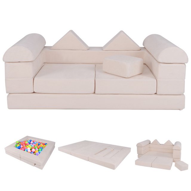 COSTWAY Kindersofa, 9 Teile, 9-teiliges Modulares Spielsofa aus Schaumstoff günstig online kaufen