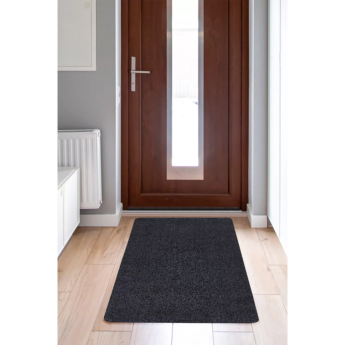 HOMCOM Fußmatte aus Baumwolle waschbar Anthrazit 150 x 50 x 0,45 cm   Aosom günstig online kaufen