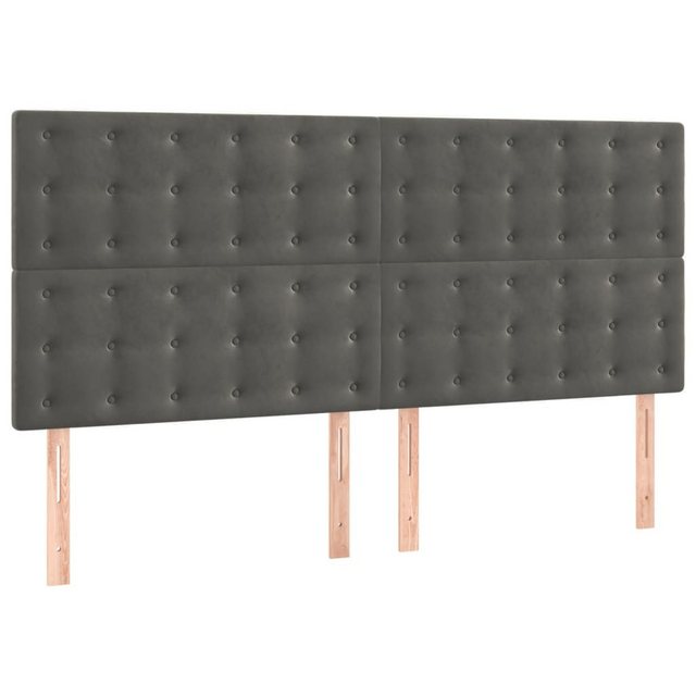 vidaXL Bett, Kopfteile 4 Stk. Dunkelgrau 80x5x78/88 cm Samt günstig online kaufen