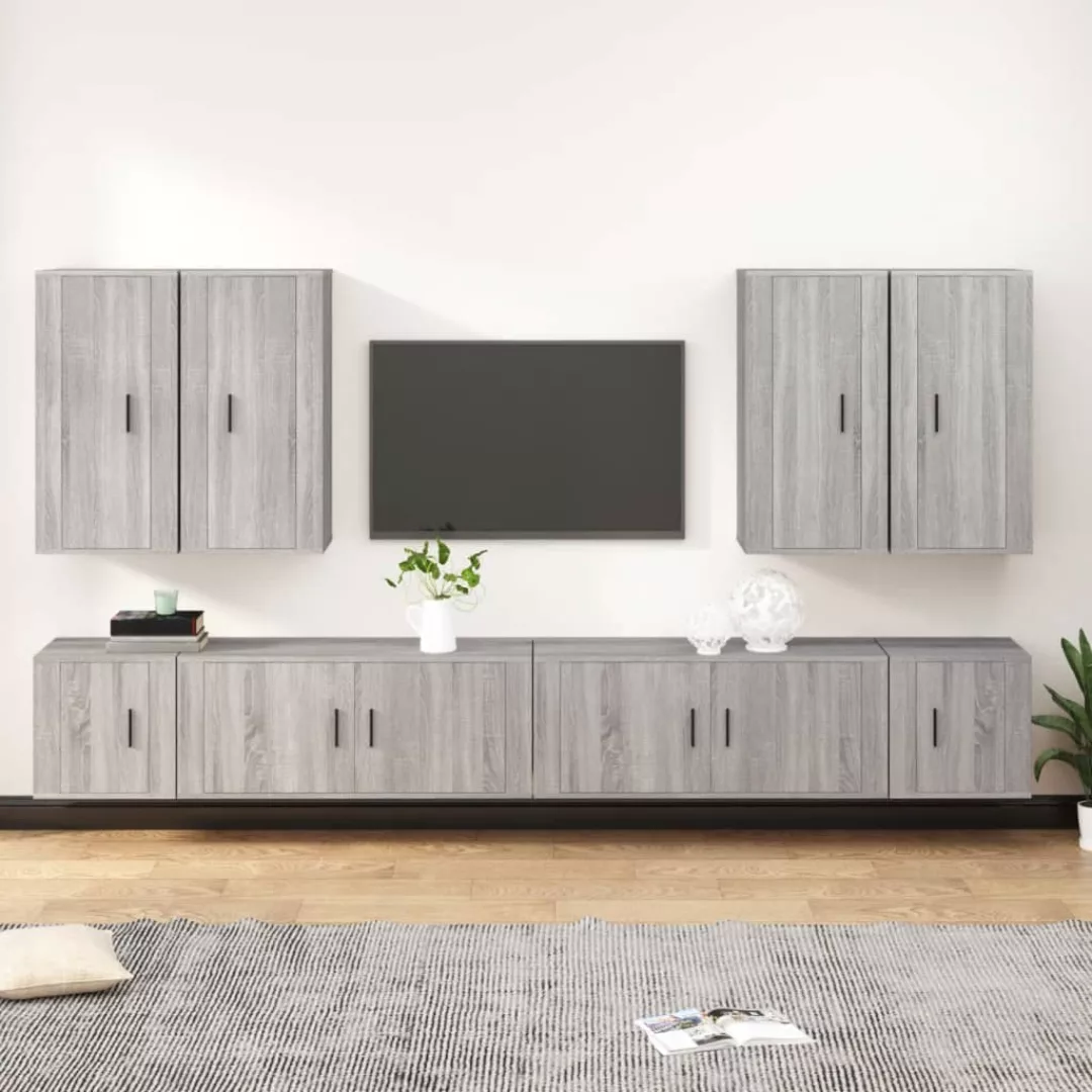 Vidaxl 8-tlg. Tv-schrank-set Grau Sonoma Holzwerkstoff günstig online kaufen