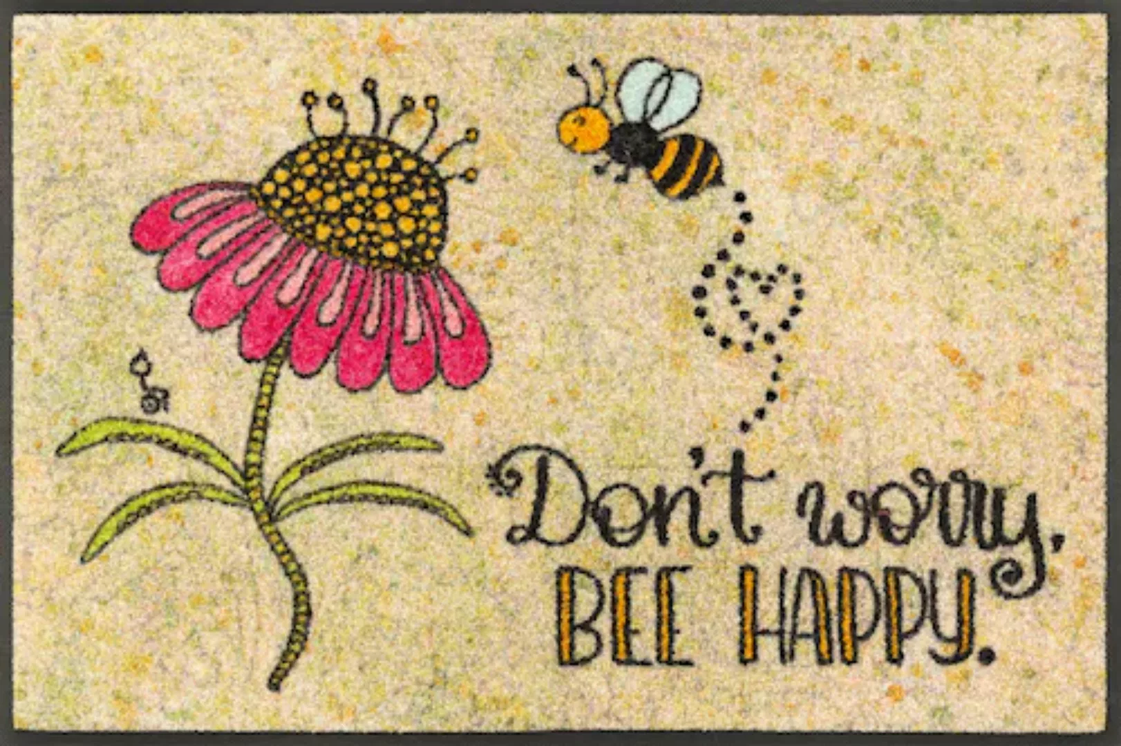wash+dry by Kleen-Tex Fußmatte »Bee Happy«, rechteckig günstig online kaufen
