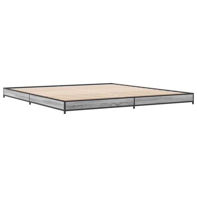 vidaXL Bett Bettgestell Grau Sonoma 180x200 cm Holzwerkstoff und Metall günstig online kaufen