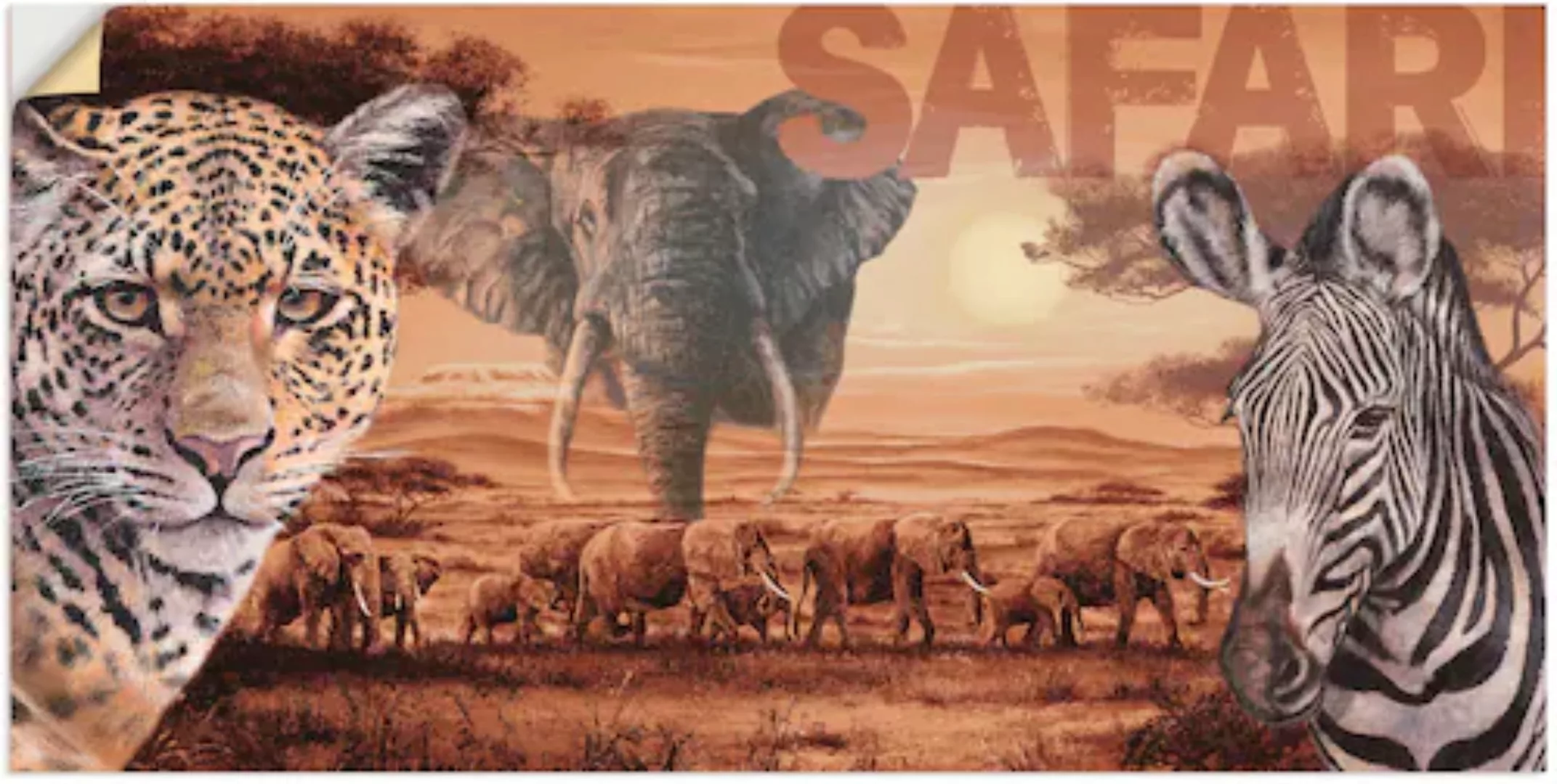 Artland Wandbild »Safari«, Wildtiere, (1 St.), als Alubild, Outdoorbild, Le günstig online kaufen