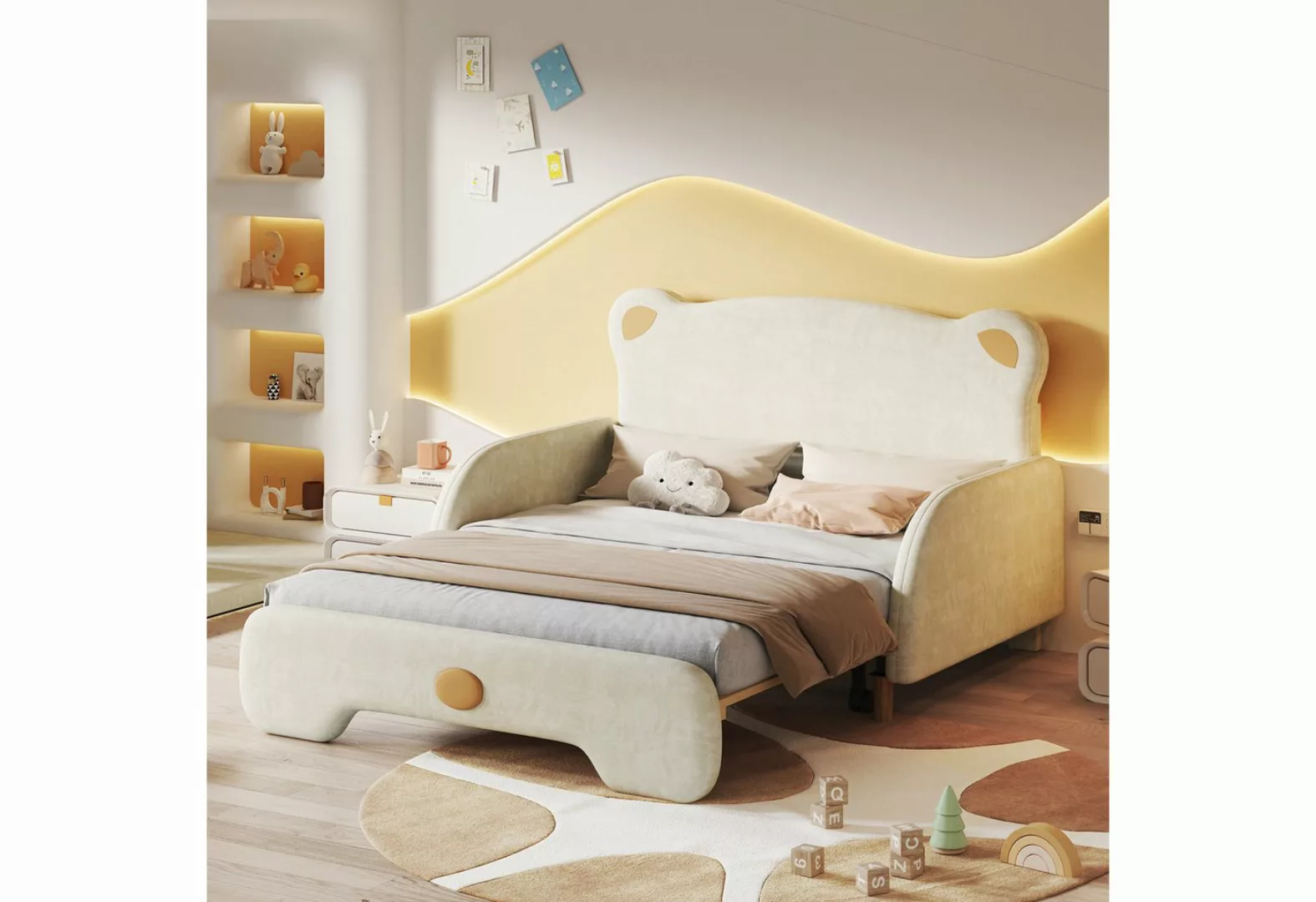 WISHDOR Kinderbett Polsterbett Daybett Tagesbett Schlafsofa Doppelbett (Aus günstig online kaufen