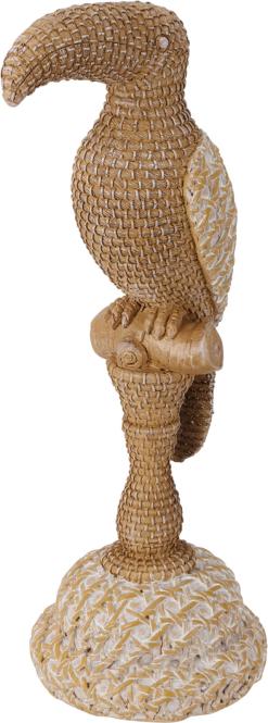 TUKAN Deko-Figur auf Stand Rattan ca. 38 x 15 x 12 cm Hellbraun günstig online kaufen