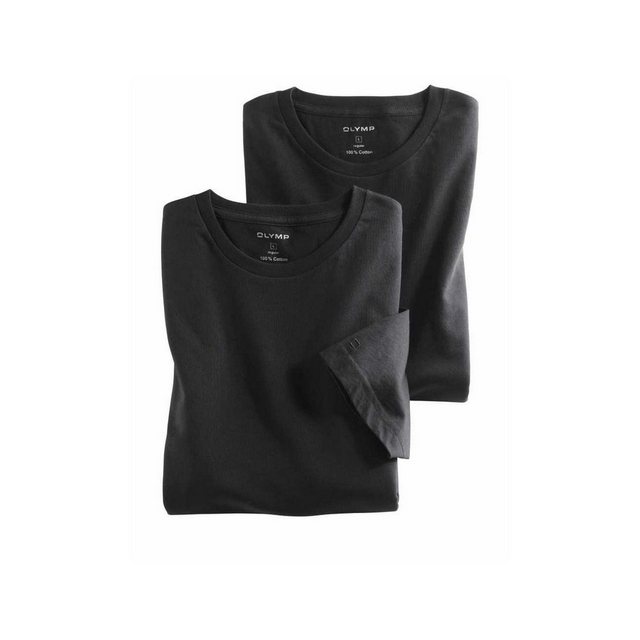 OLYMP Rundhalsshirt schwarz Modern fit (1-tlg) günstig online kaufen