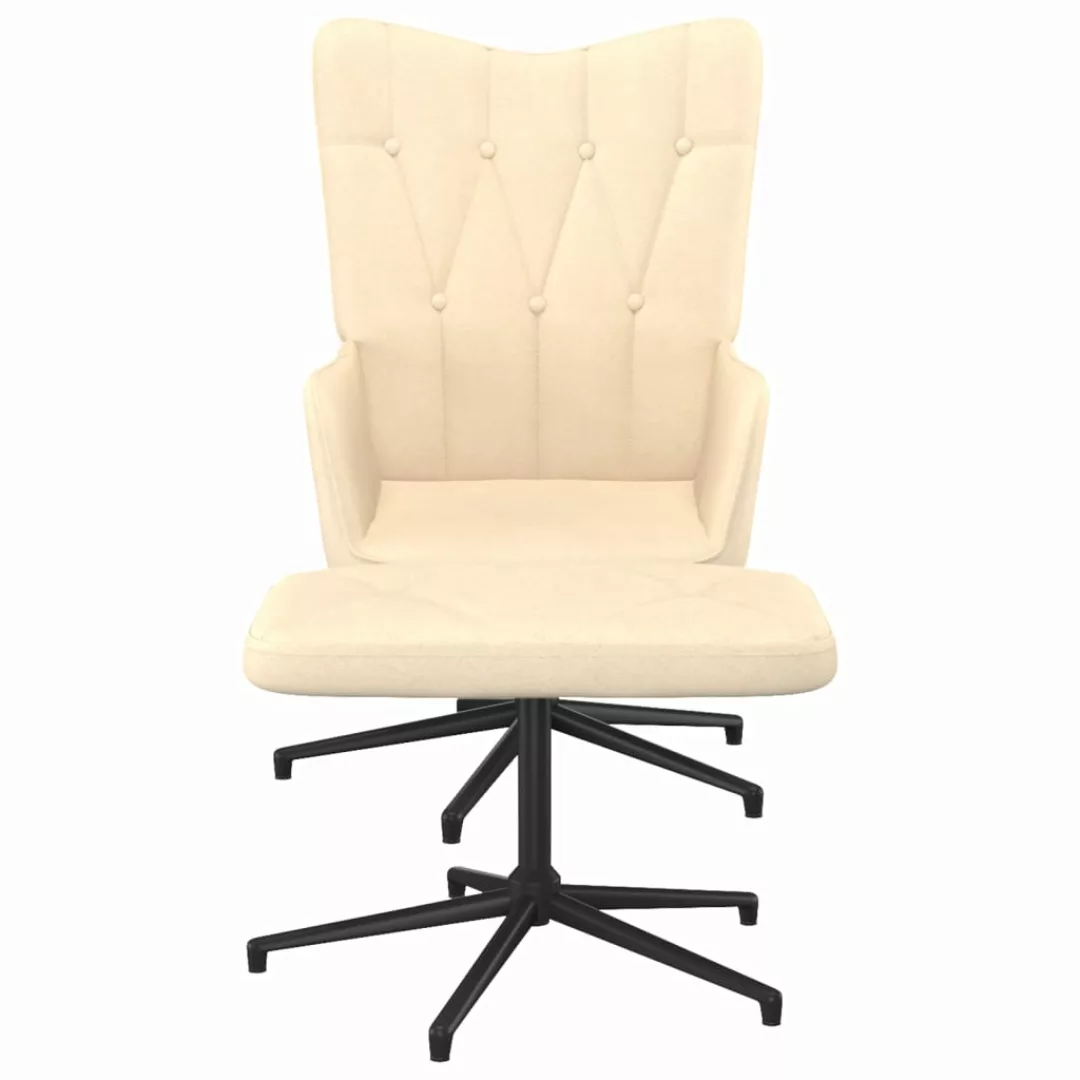 Relaxsessel Mit Hocker 62x67x97,5 Cm Creme Stoff günstig online kaufen