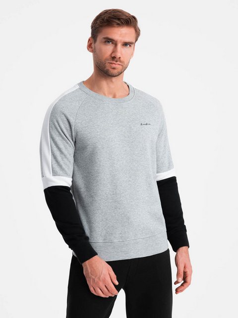 OMBRE Sweatshirt Dreifarbiges Herren-Sweatshirt mit Raglanärmeln günstig online kaufen