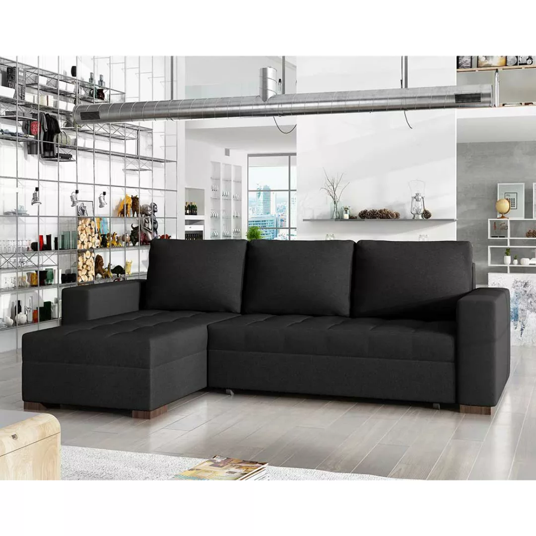 Ecksofa Schlafsofa in Schwarzbraun 237 cm breit günstig online kaufen
