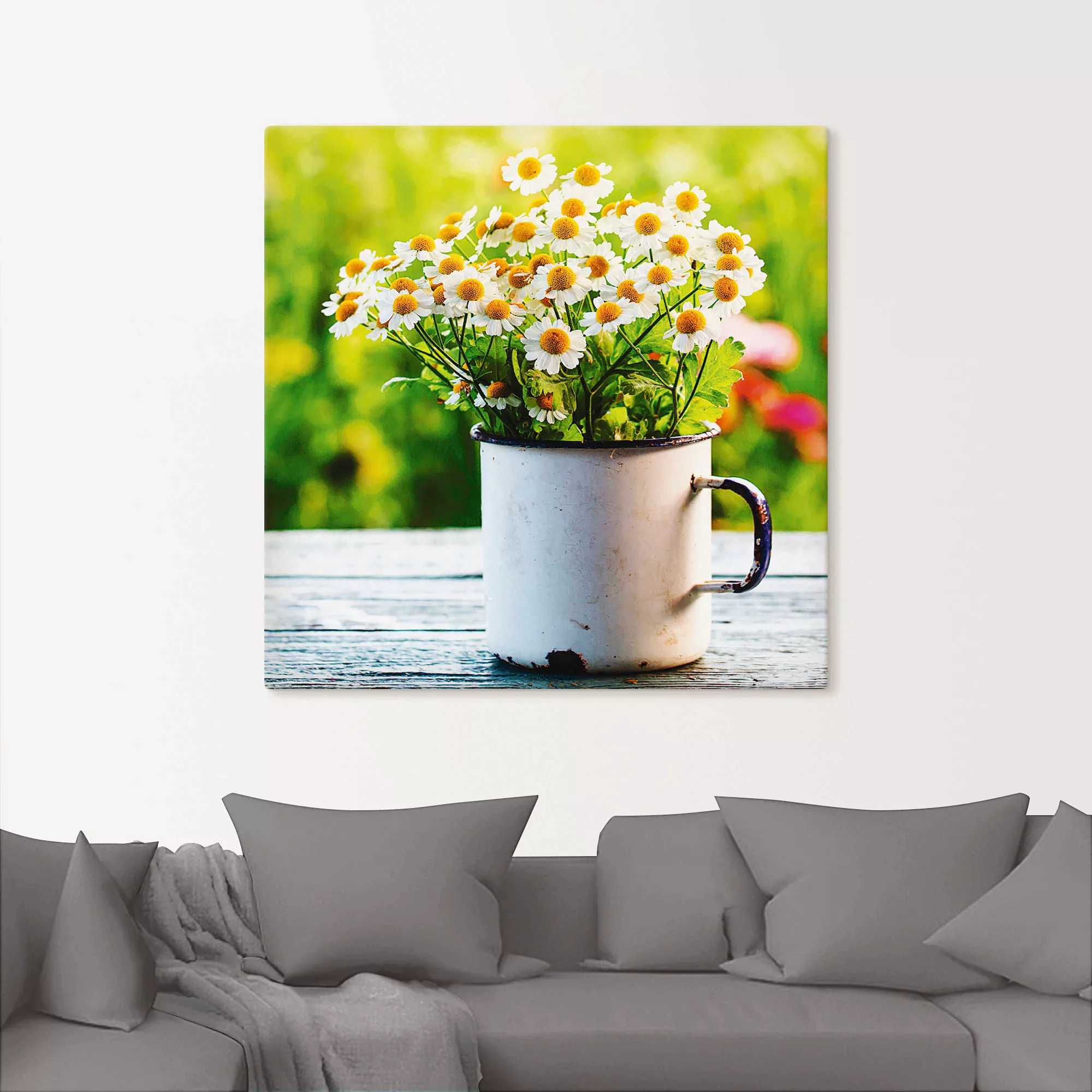 Artland Wandbild "Frühlingsgarten mit Gänseblümchen", Blumen, (1 St.), als günstig online kaufen