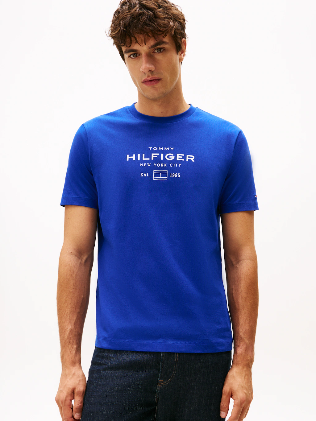 Tommy Hilfiger T-Shirt "HILFIGER STACK GRAPHIC TEE", Regular fit mit Rundha günstig online kaufen