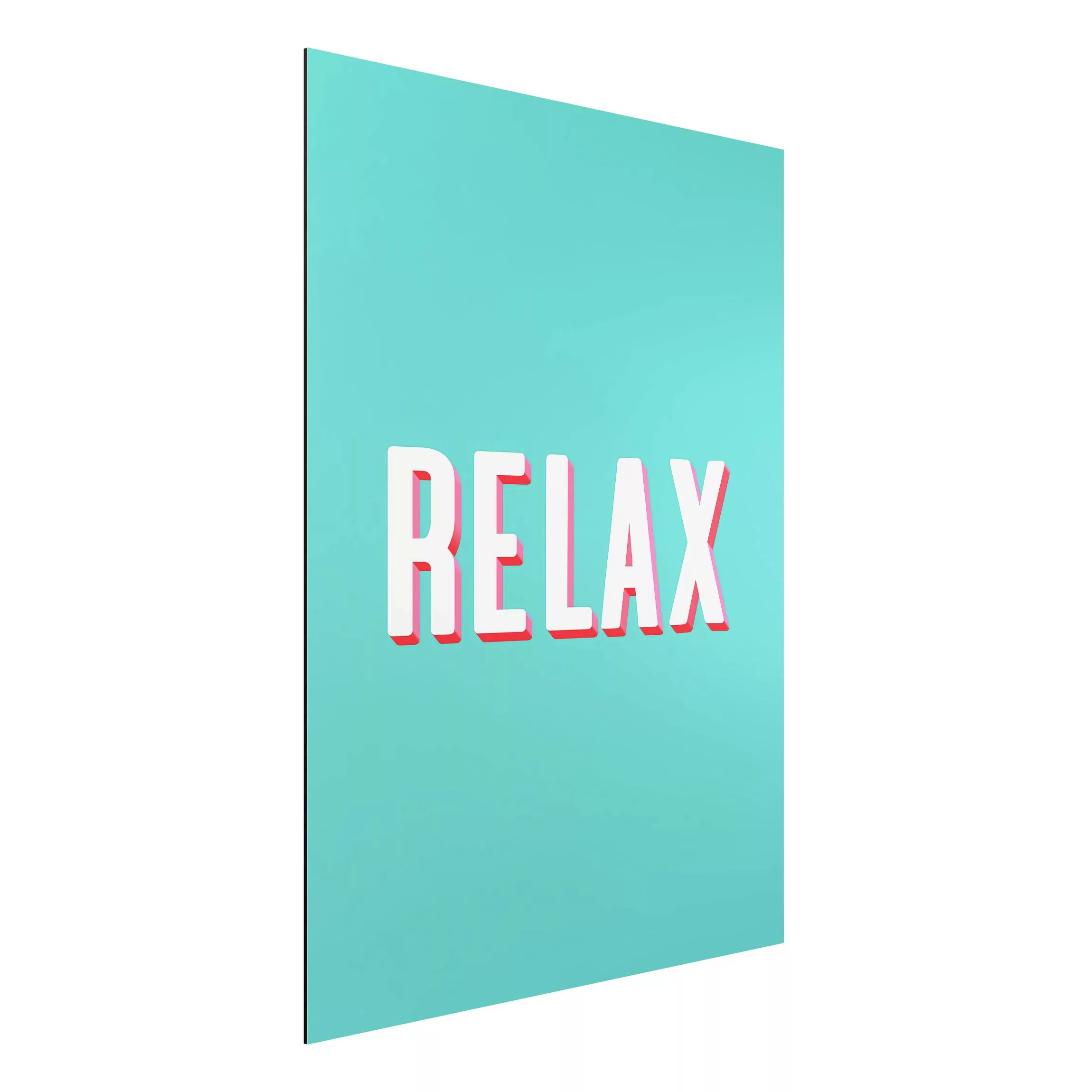 Alu-Dibond Bild Relax Typo auf Blau günstig online kaufen