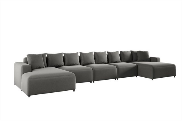 Fun Möbel Wohnlandschaft Sofa U-Form MEGAN XL in Stoff Salvador, inkl. Zier günstig online kaufen