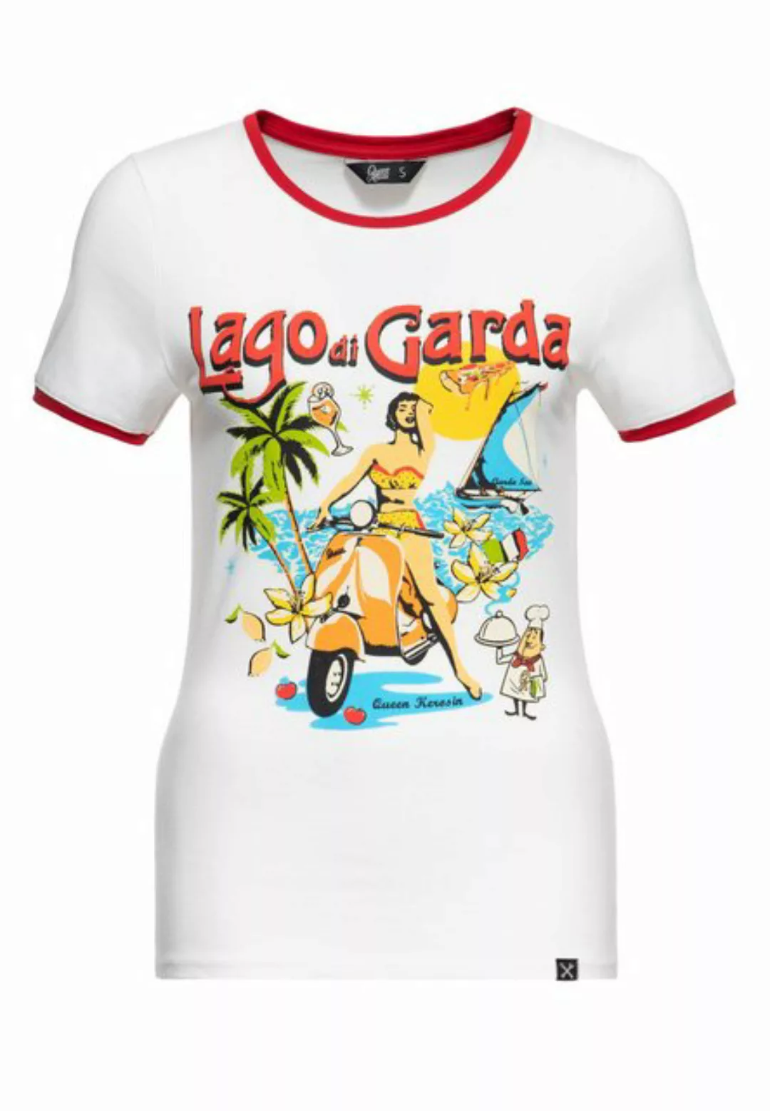 QueenKerosin Print-Shirt Lago di Garda (1-tlg) mit Gardasee-Artwork günstig online kaufen