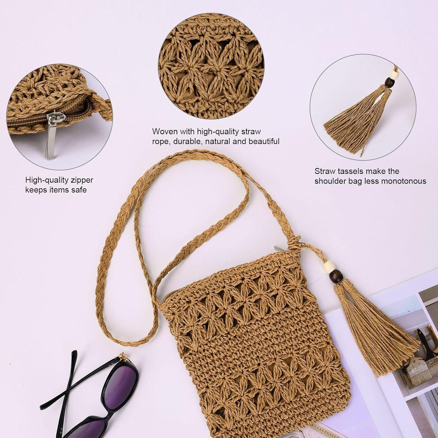 LuxusKollektion Strandtasche Strohtasche Damen Stroh Umhängetasche günstig online kaufen