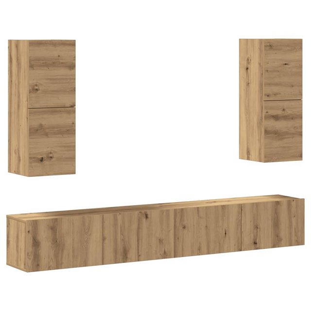 vidaXL TV-Schrank 4-tlg. TV-Schrank-Set Wandmontage Artisan-Eiche Holzwerks günstig online kaufen