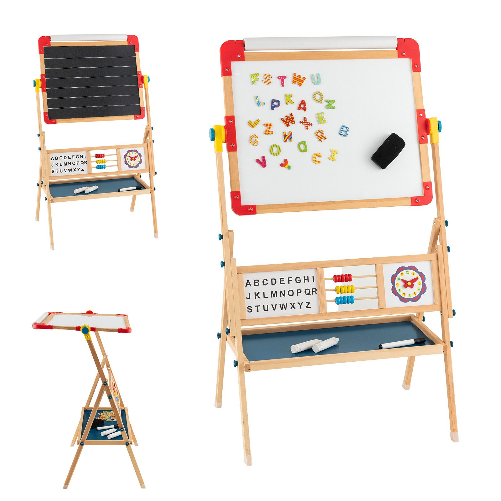 COSTWAY Standtafel Kinder Kreidetafel, Holz, mit günstig online kaufen