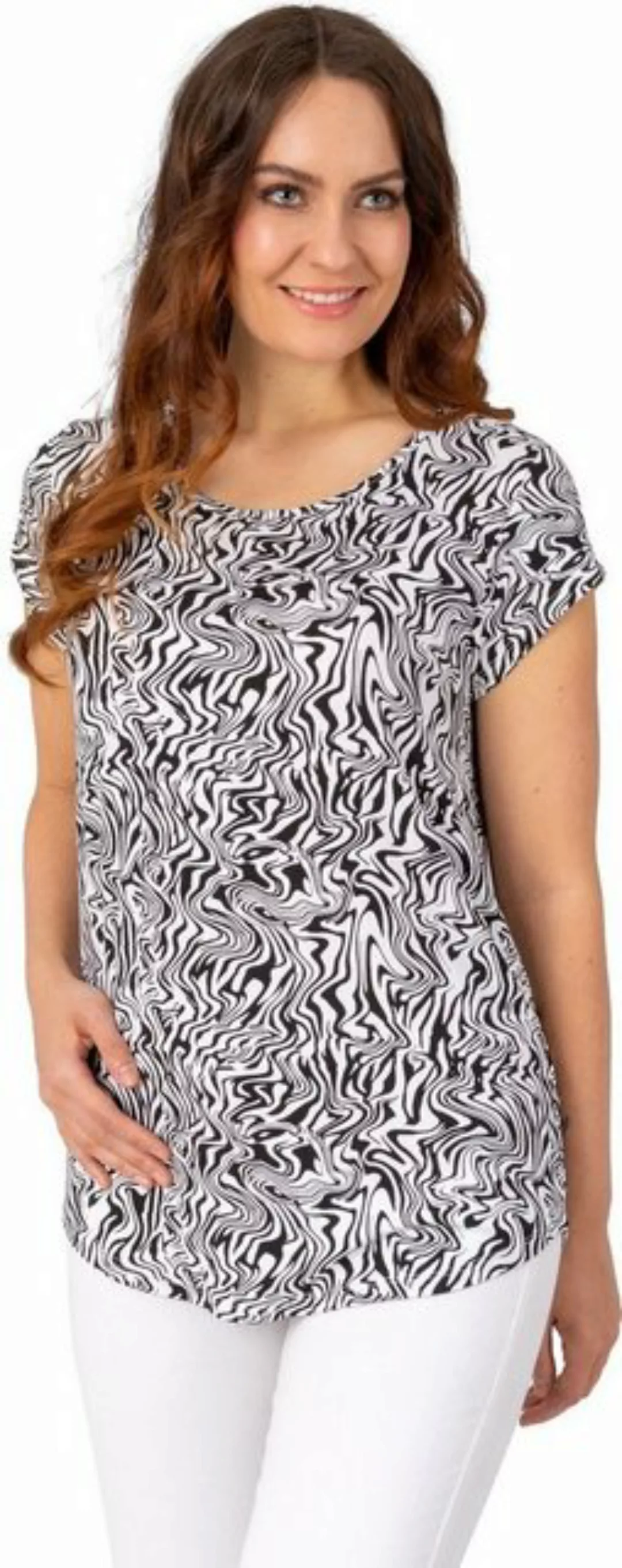 Estefania for woman T-Shirt 187-1265 schwarz-weiß, gemustert günstig online kaufen