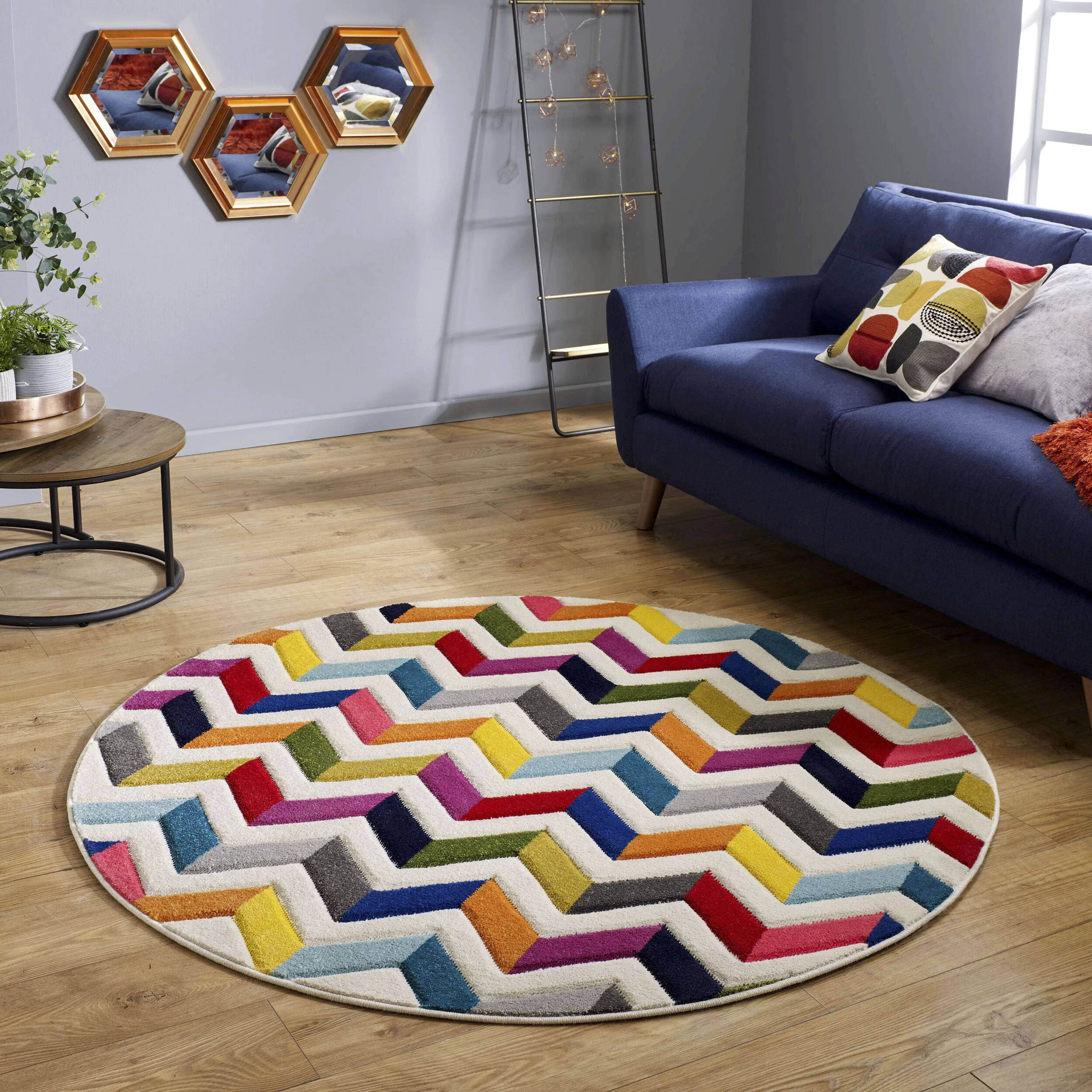 FLAIR RUGS Teppich »Bolero«, rund, fußbodenheizungsgeeignet, geometrisches günstig online kaufen