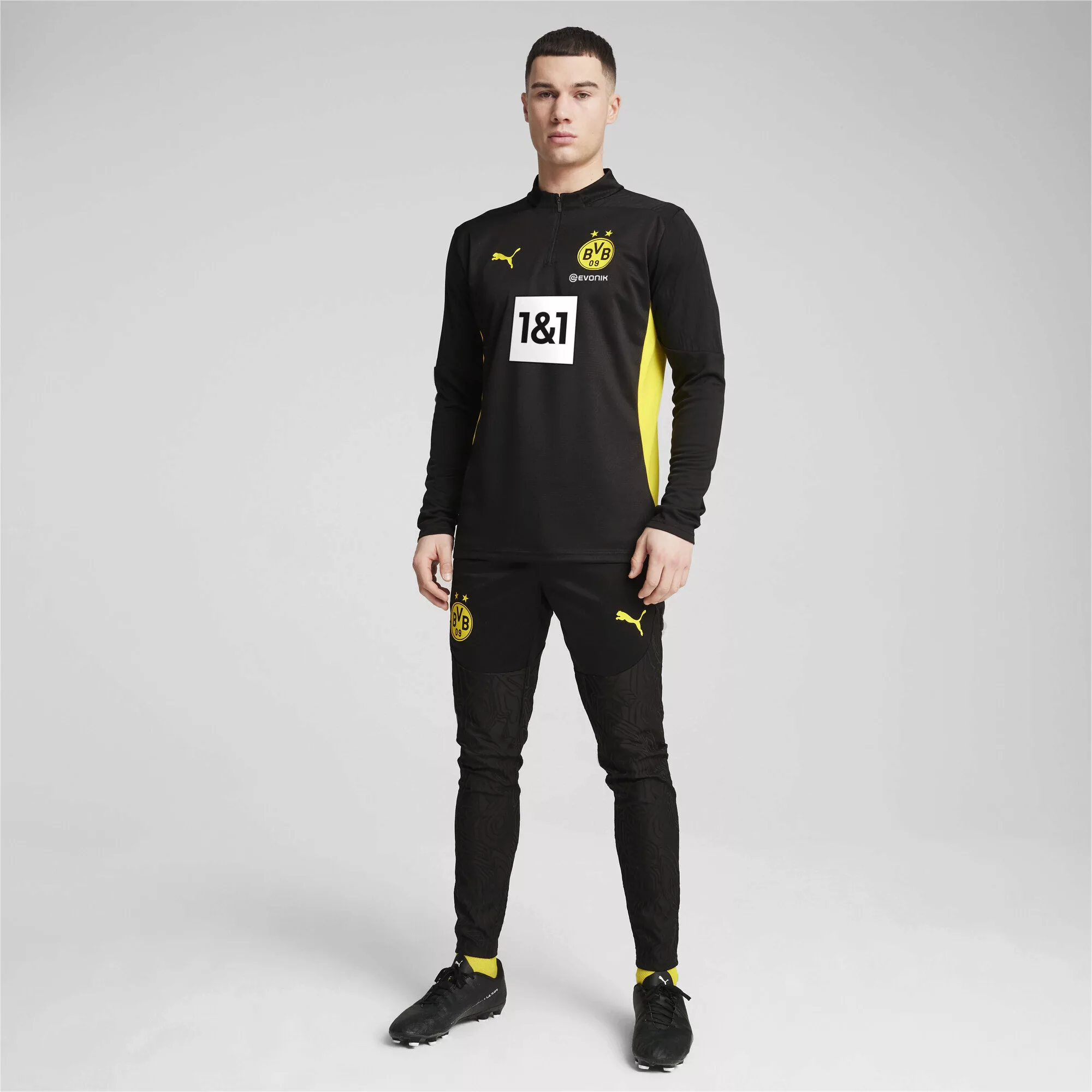 PUMA T-Shirt "Borussia Dortmund Trainingstop mit viertellangem Reißverschlu günstig online kaufen