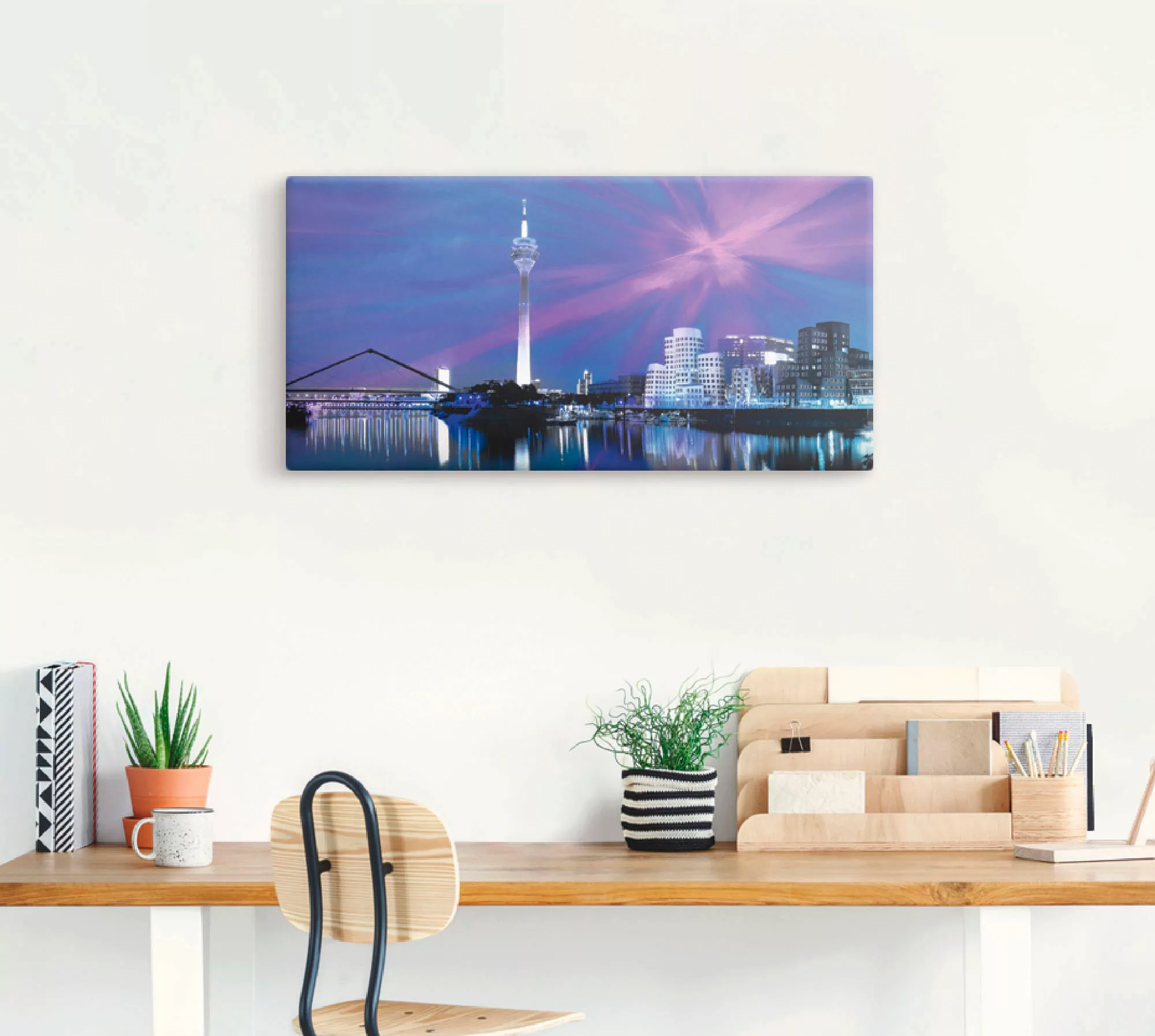 Artland Leinwandbild »Düsseldorf Skyline Abstrakte Collage«, Deutschland, ( günstig online kaufen