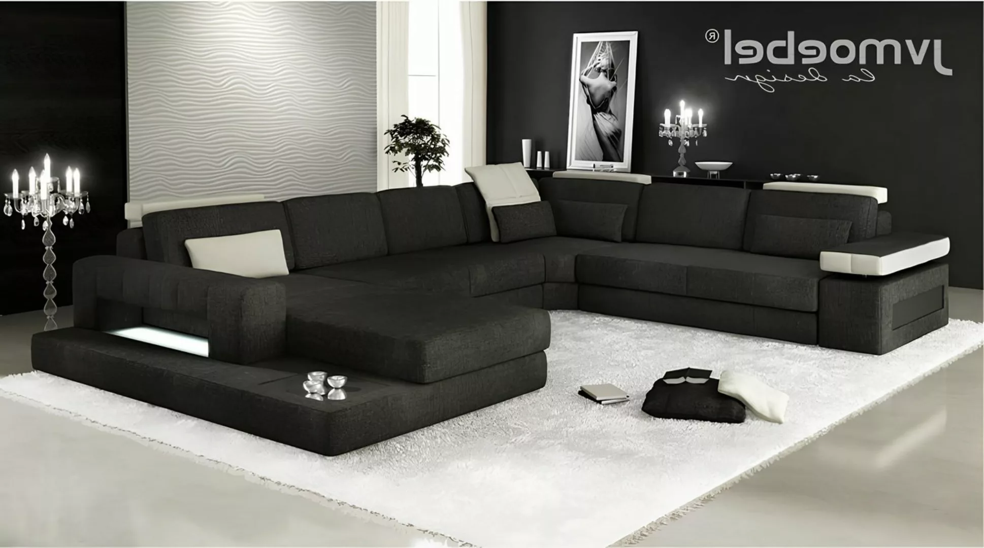 Xlmoebel Ecksofa Neue Wohnlandschaft mit Ecksofa und Stoff-Leder-Polsterung günstig online kaufen