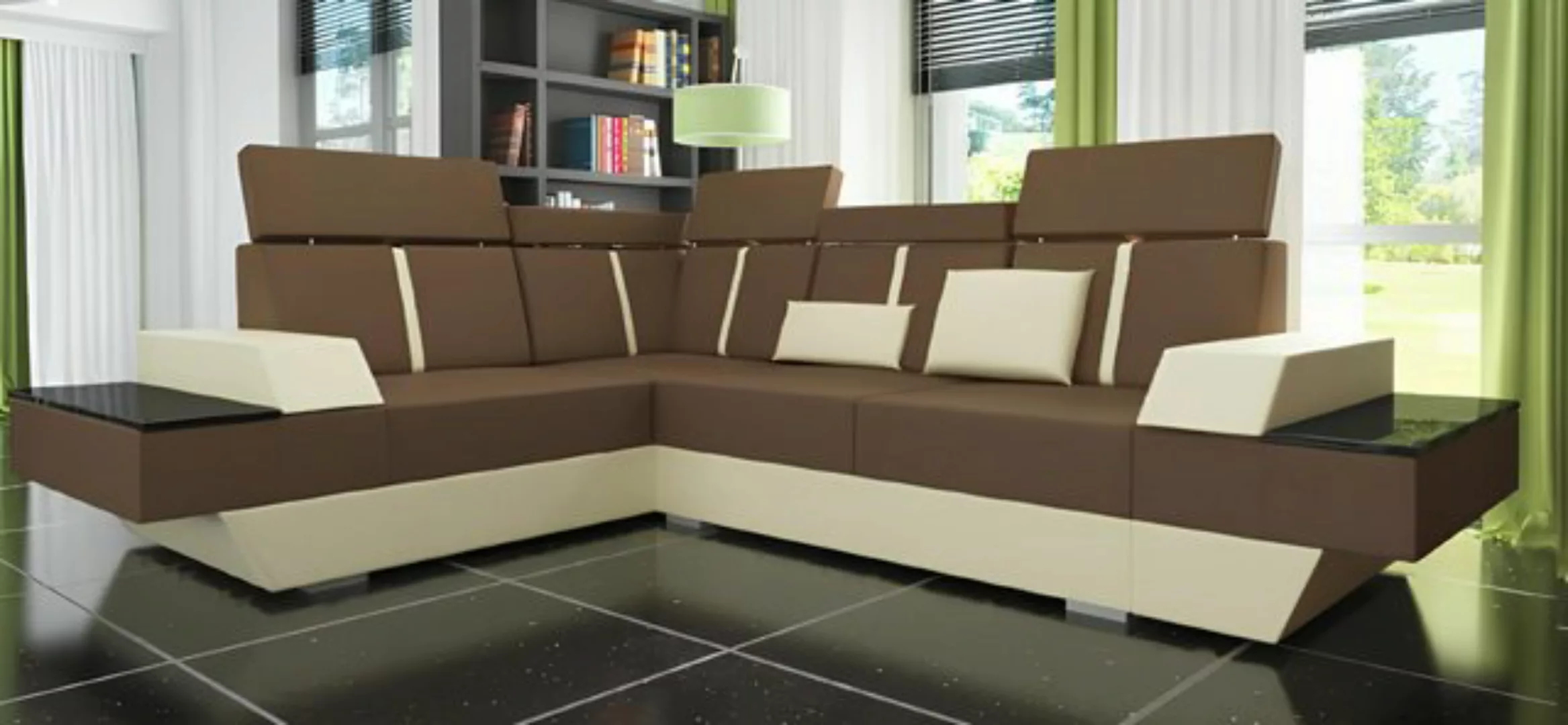 Xlmoebel Ecksofa Sitzmöbel mit USB-Anschluss, Ecksofa aus Leder, Designerso günstig online kaufen