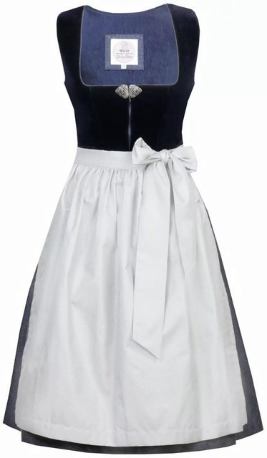 MarJo Trachtenkleid Midi Dirndl 2tlg. 65cm HEIDI deep ocean blue silbe günstig online kaufen