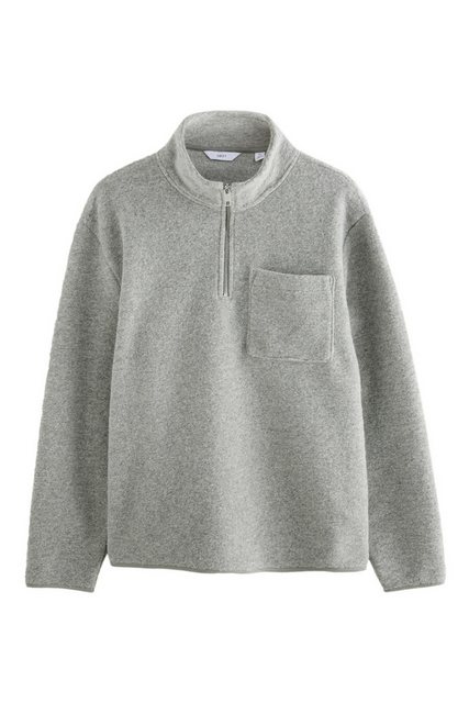 Next Fleecejacke Sweatshirt mit Reißverschlusskragen aus Wollmix (1-St) günstig online kaufen