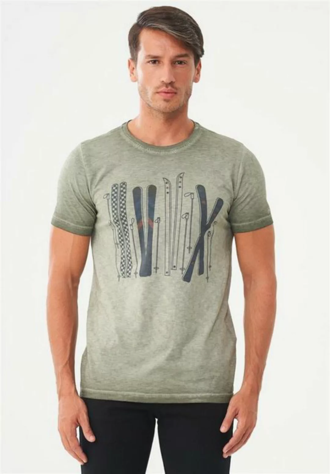 Garment Dyed T-shirt Aus Bio-baumwolle Mit Auto-print günstig online kaufen