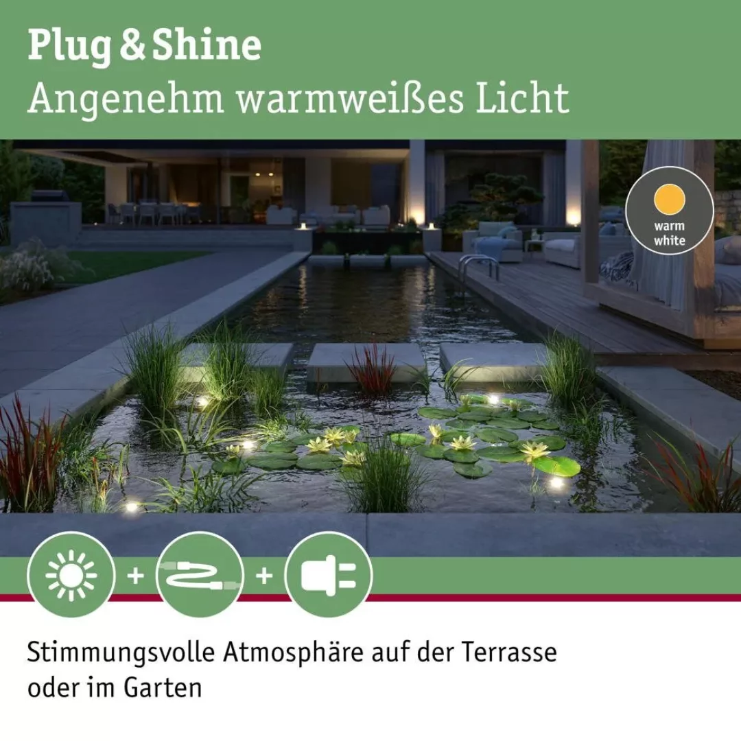 Plug & Shine LED Teichspot in Schwarz 5W 440lm IP68 günstig online kaufen