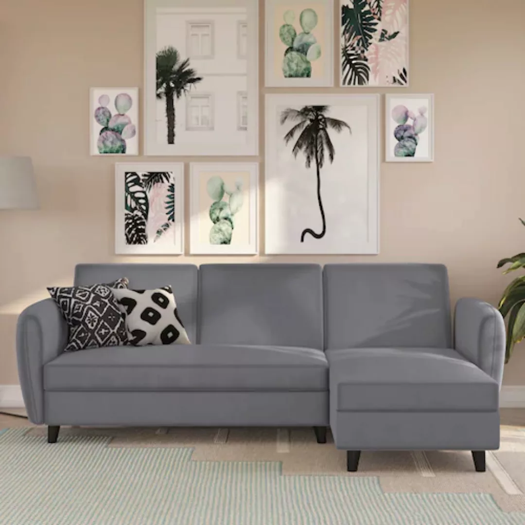 Dorel Home Ecksofa »Perry, L-Form,«, Rückenlehne, verschiedene Farbvariante günstig online kaufen