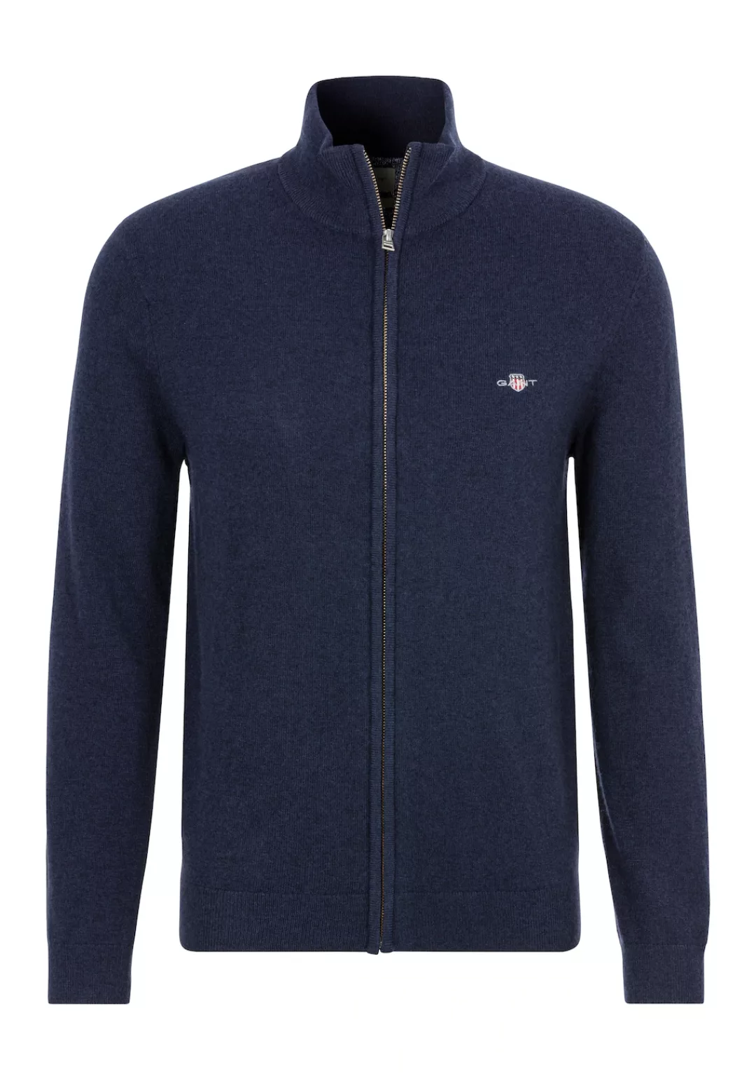 Gant Strickjacke EXTRAFINE LAMBSWOOL ZIP CARDIGAN mit Logostickerei günstig online kaufen