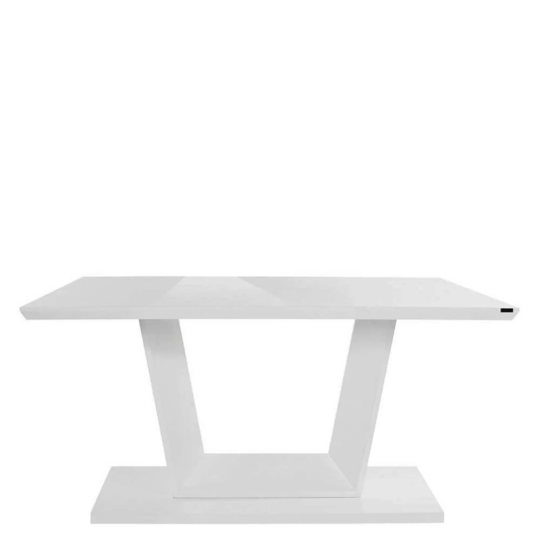 Rechteckiger Esszimmer Tisch in Weiß Hochglanz modern günstig online kaufen