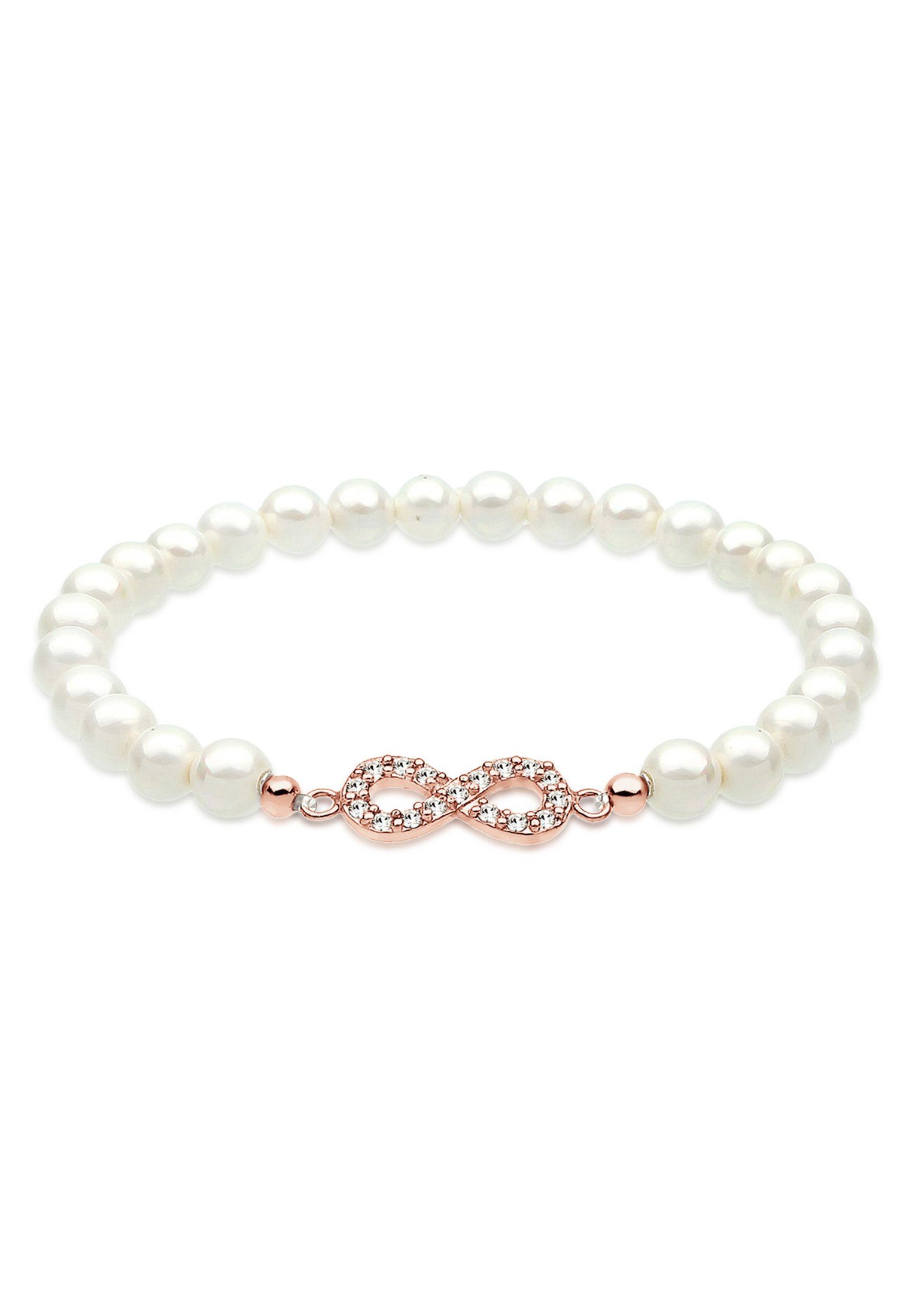 Elli Perlenarmband Infinity Symbol Muschelkernperlen Weiß günstig online kaufen