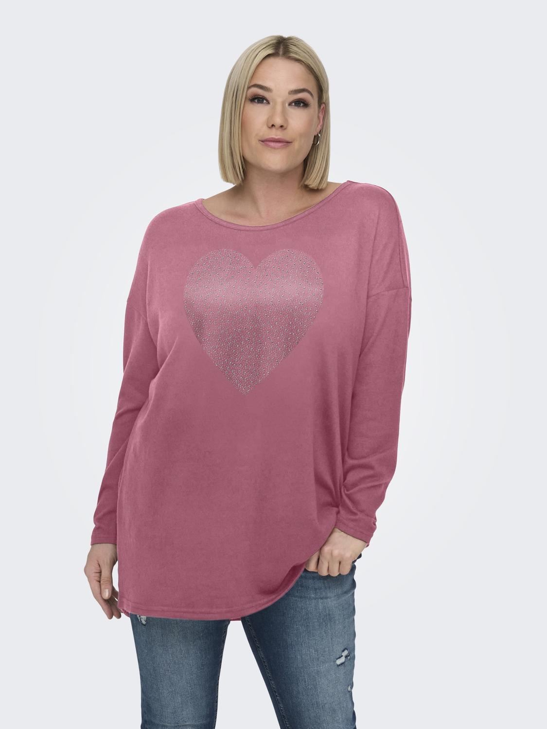 ONLY CARMAKOMA Langarmshirt "CARALBA LS LONG TOP JRS", mit Glitzernieten günstig online kaufen