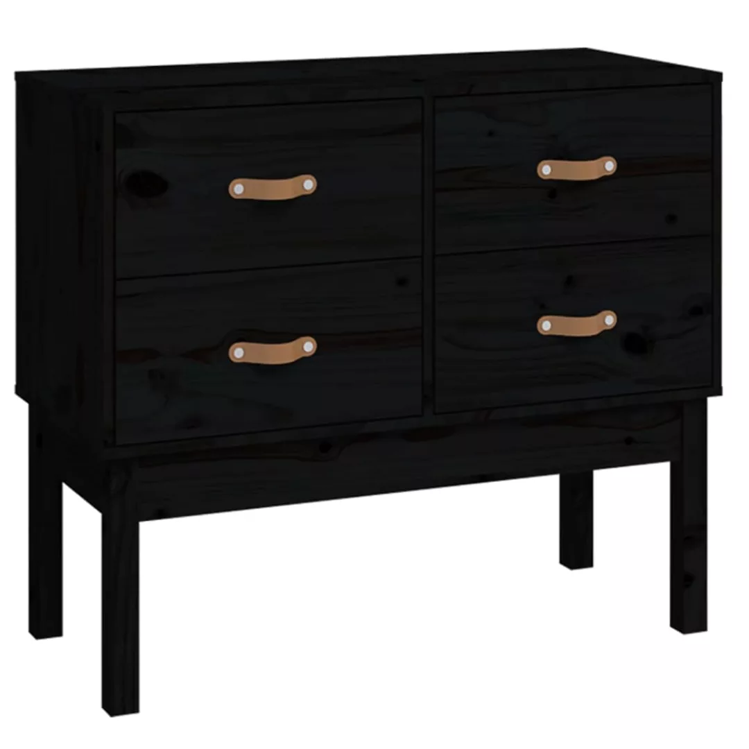 Vidaxl Konsolenschrank Schwarz 90x40x78 Cm Massivholz Kiefer günstig online kaufen