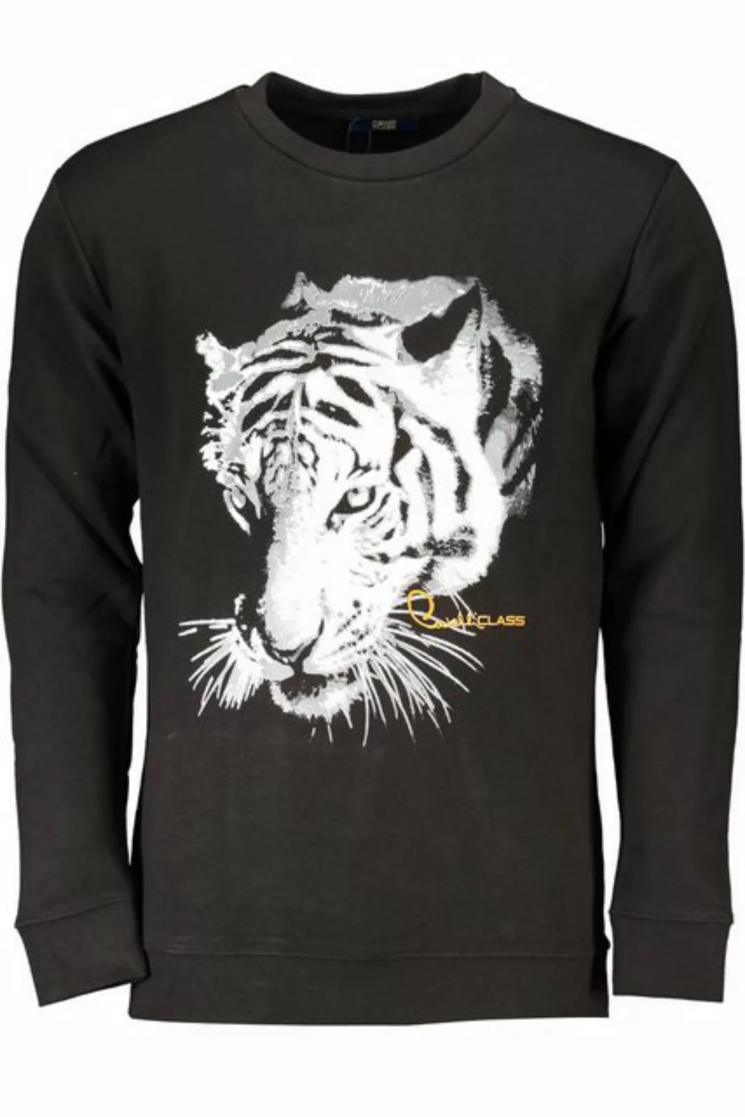 Cavalli Class Sweatshirt Schwarzes Herren Sweatshirt mit Logo-Aufdruck und günstig online kaufen