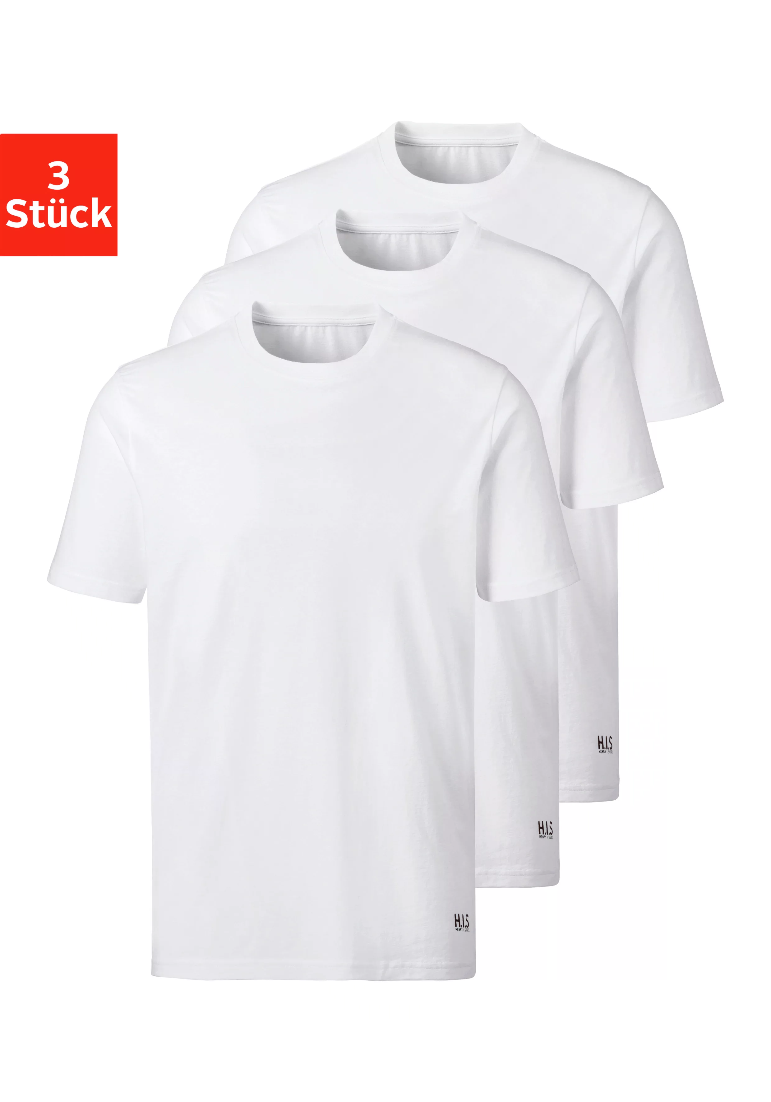 H.I.S T-Shirt "Unterziehshirt mit Rundhals", (3er-Pack), aus Baumwoll-Mix günstig online kaufen
