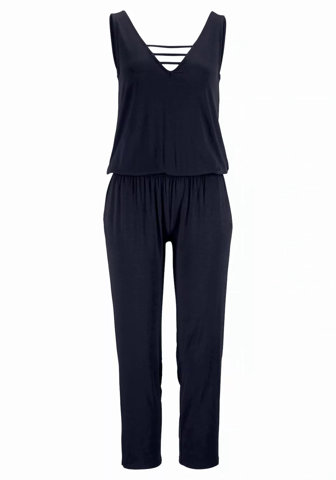 s.Oliver Overall, mit verziertem Ausschnitt, elastischer Jumpsuit mit Tasch günstig online kaufen