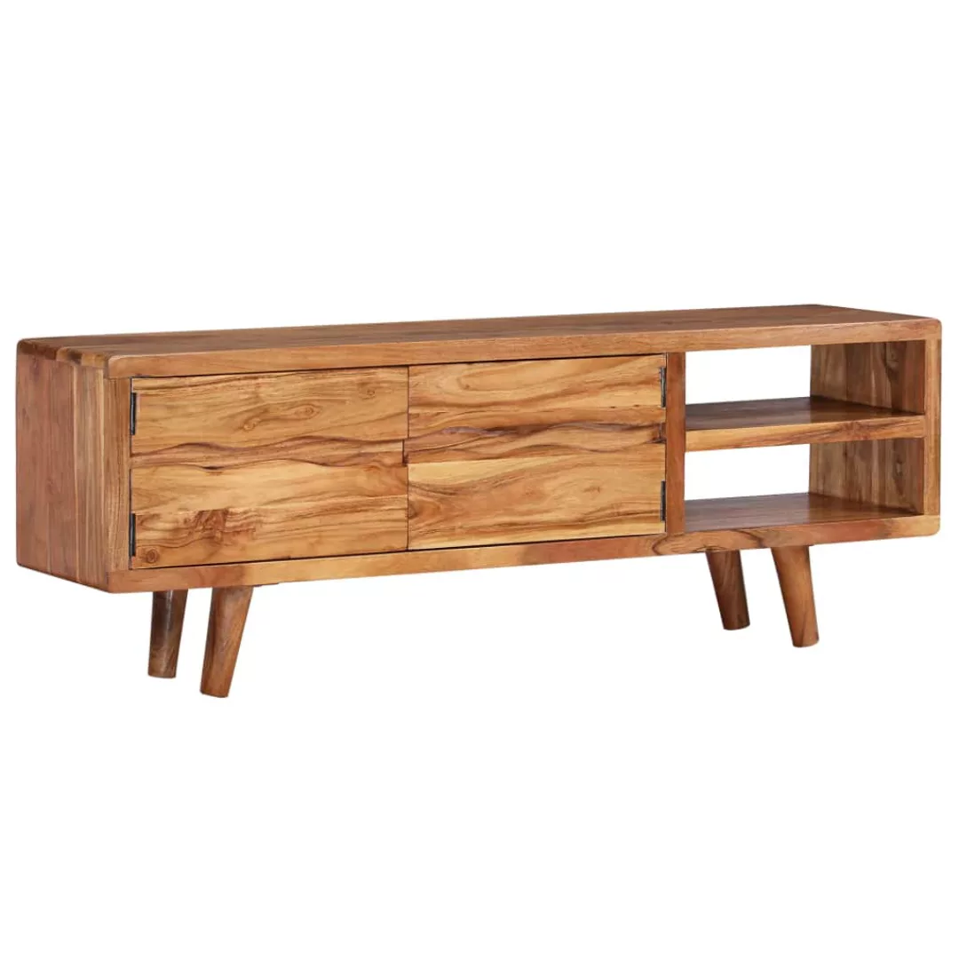 Tv-schrank Akazienholz Massiv Geschnitzte Türen 117x30x40 Cm günstig online kaufen