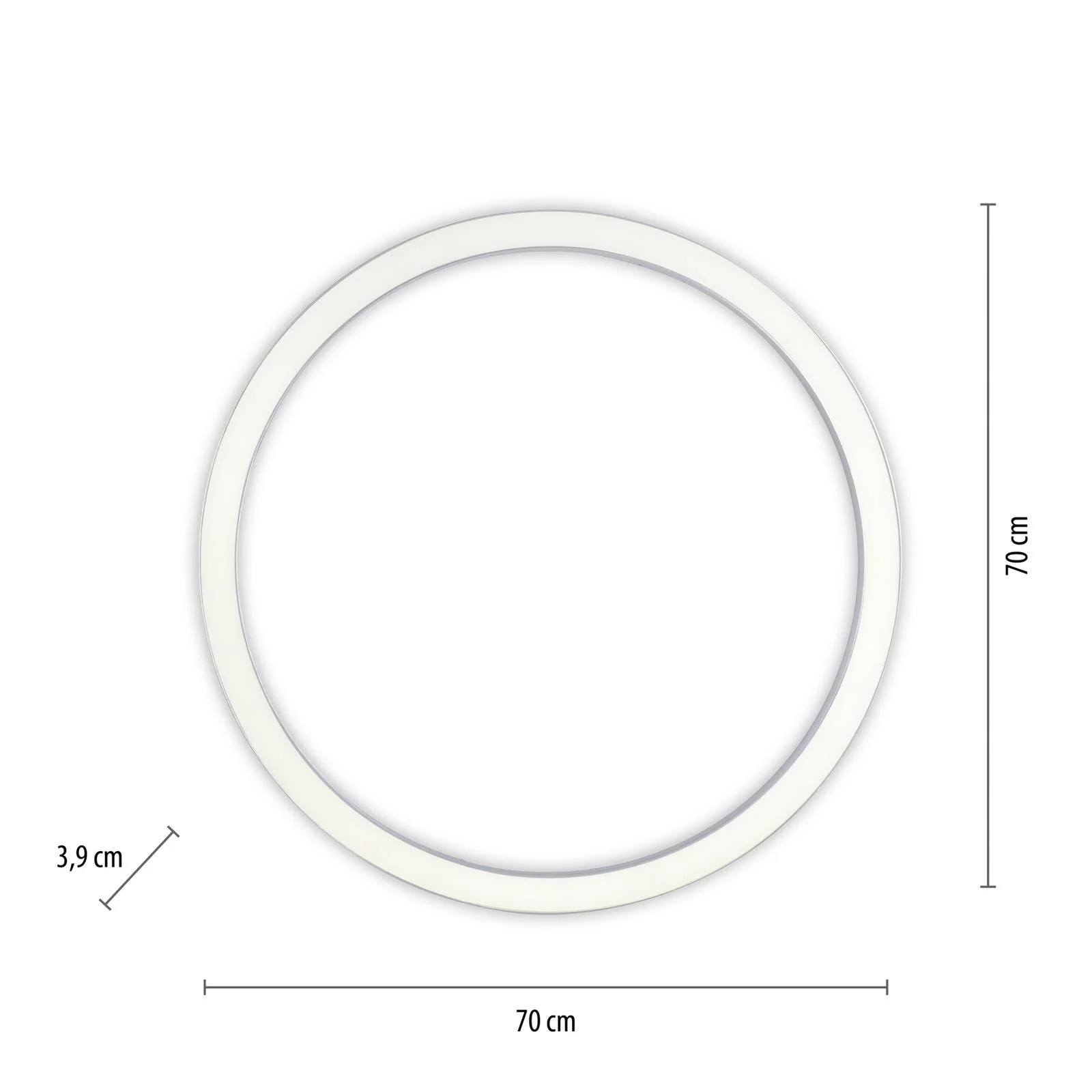 PURE Lines LED-Deckenleuchte, rund Ø70cm silber günstig online kaufen