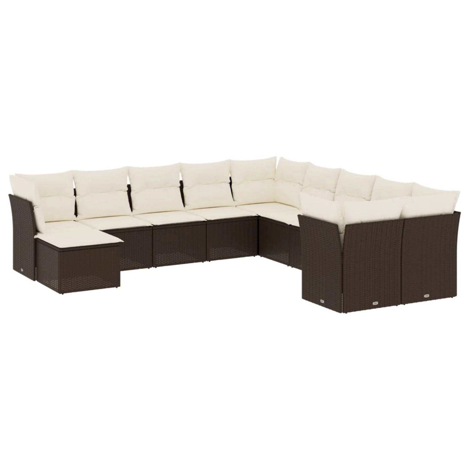 vidaXL 11-Tlg Garten-Sofagarnitur mit Kissen Braun Poly Rattan 3218613 günstig online kaufen